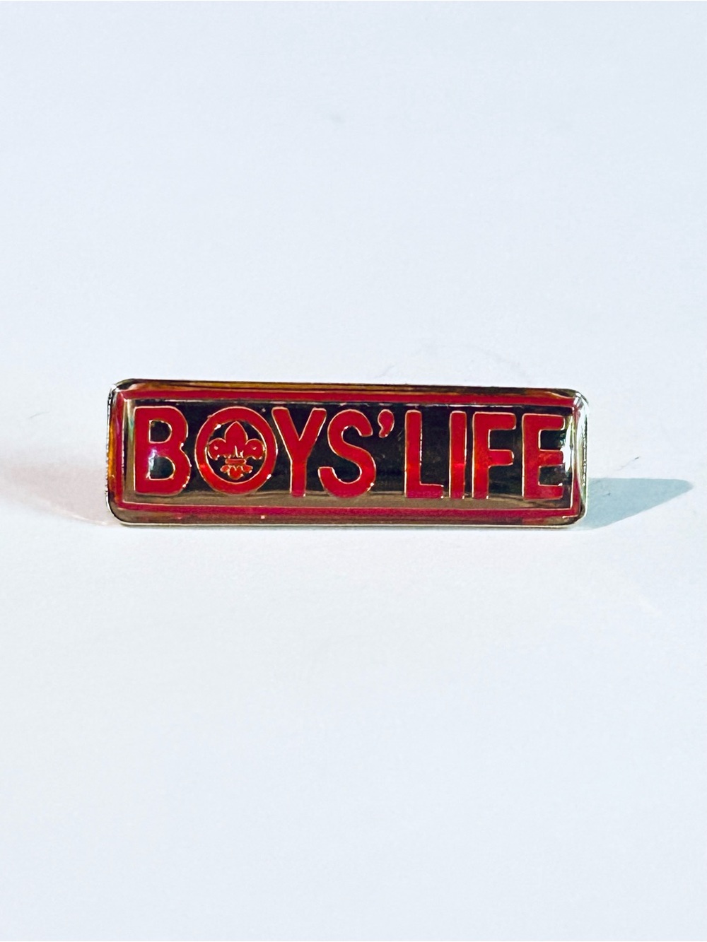 Boys' Life Enamel Pin - Red and Gold Logo Bar